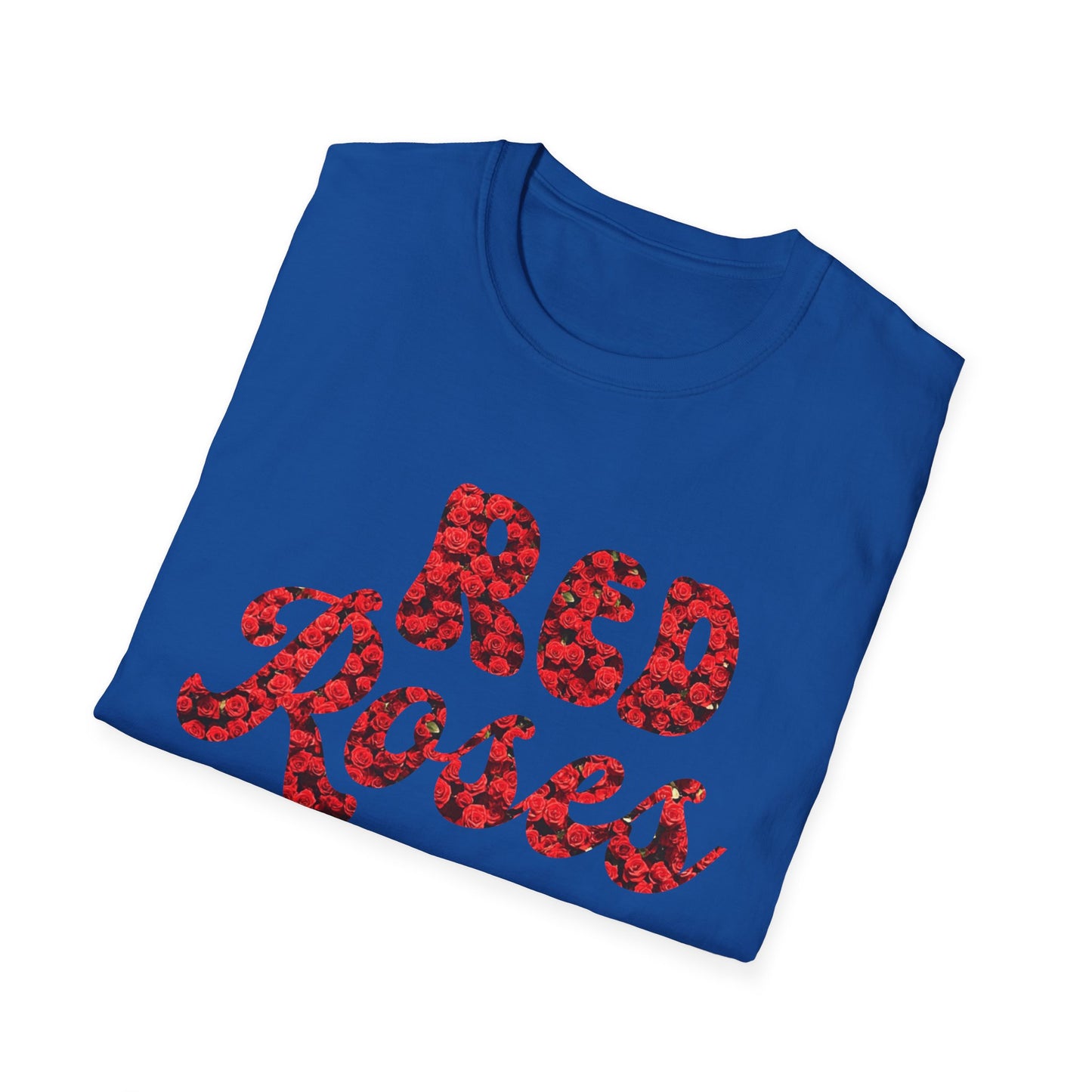 T-Shirt with Red Roses carving - Unique Floral Design Tee for Casual Wear