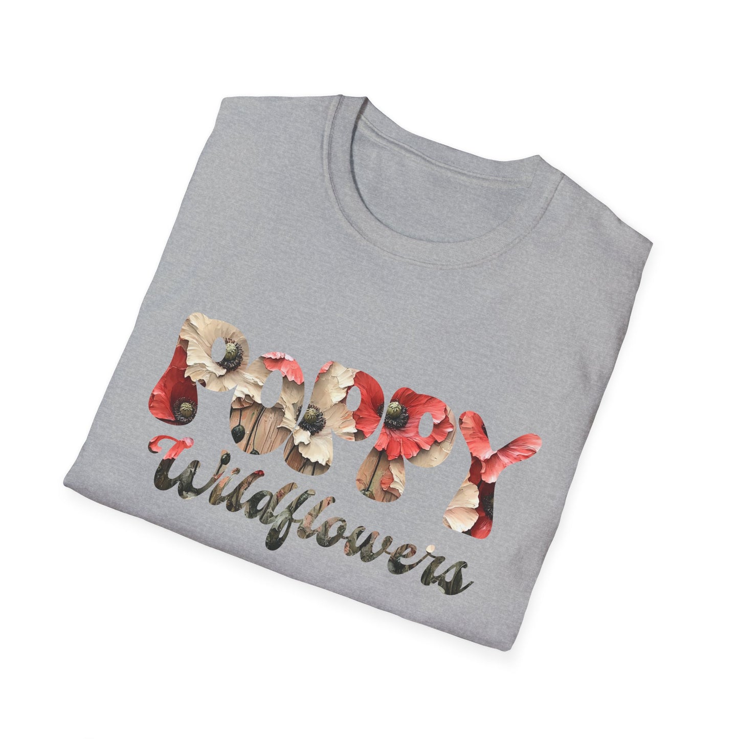 Vibrant Poppy carved Wildflowers T-Shirt