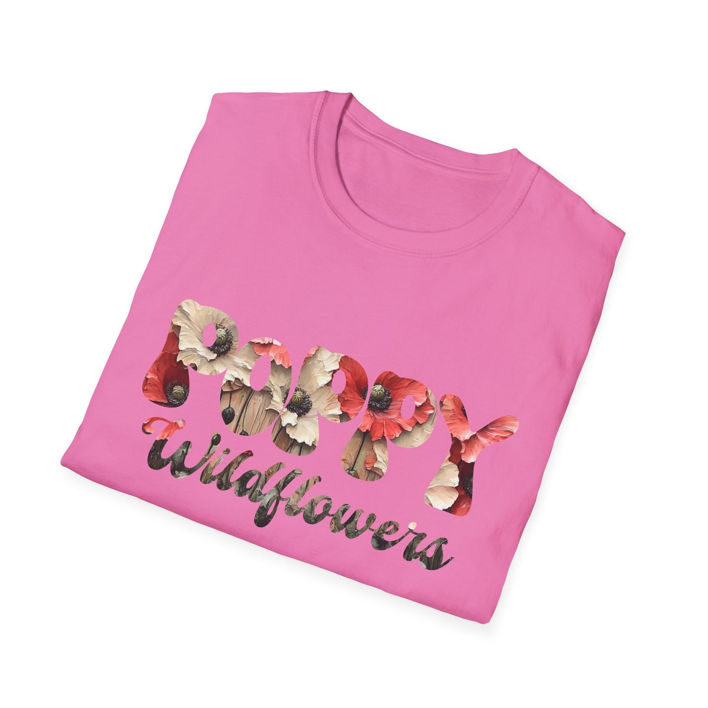 Vibrant Poppy carved Wildflowers T-Shirt