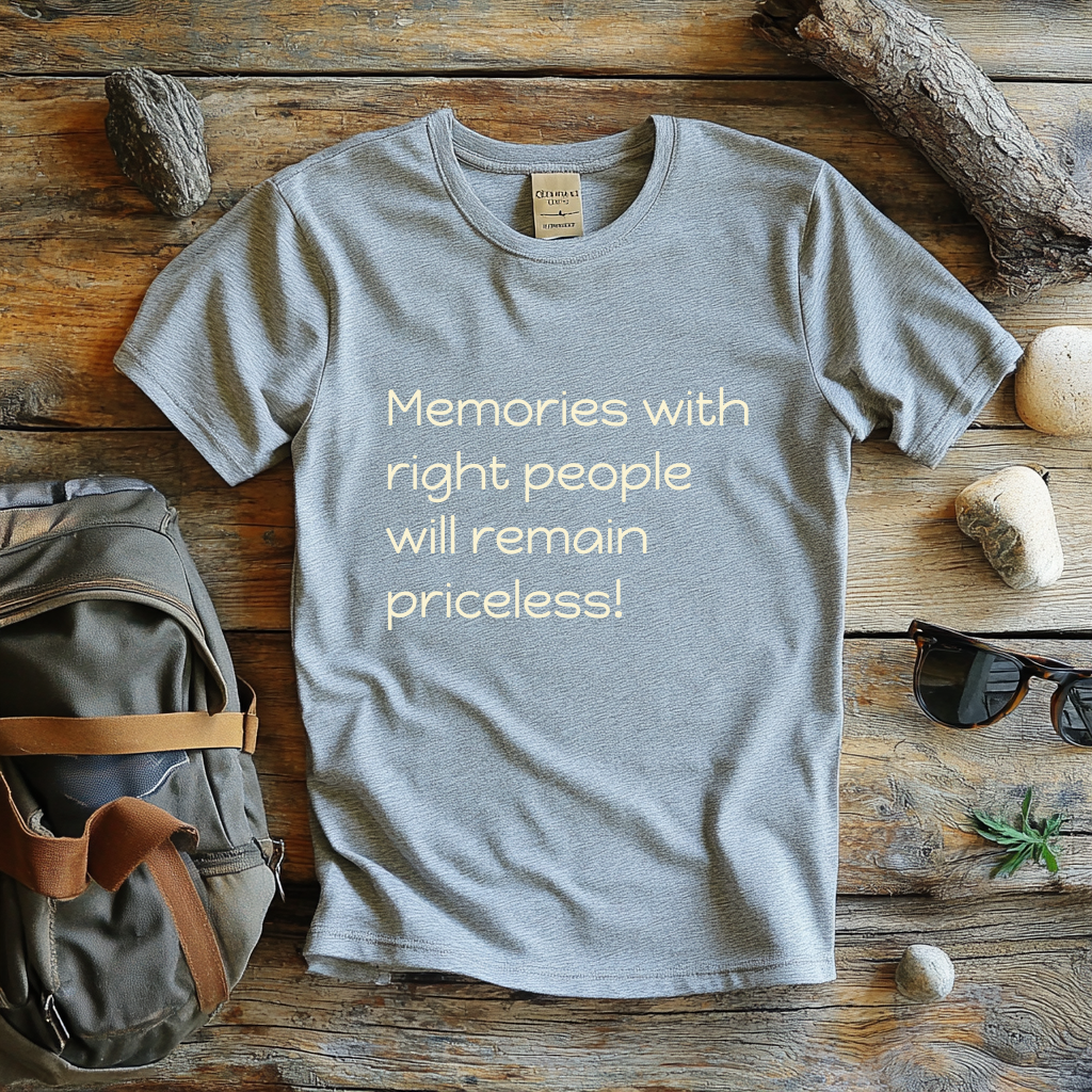 Memories with Right People Will Remain Priceless - Inspirational Quote T-Shirt