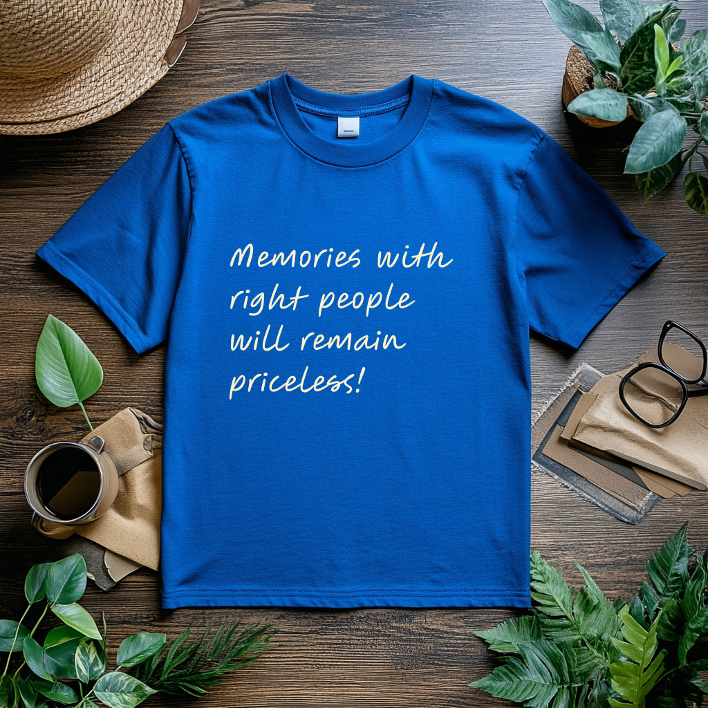 Memories with Right People Will Remain Priceless - Inspirational Quote T-Shirt