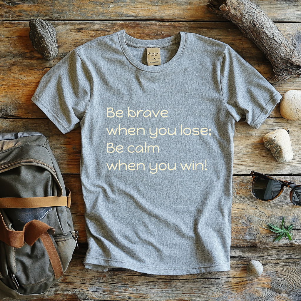 Be Brave When You Lose, Be Calm When You Win - Inspirational Quote T-Shirt