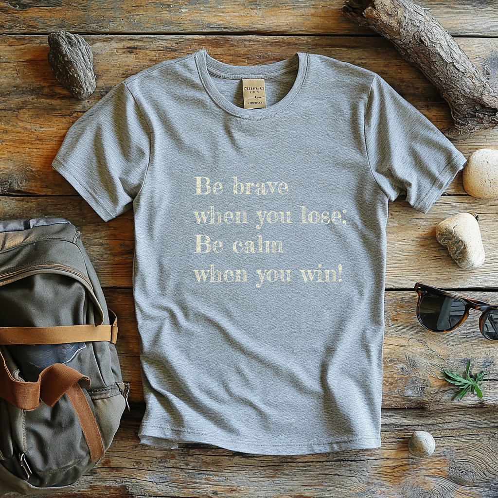 Be Brave When You Lose, Be Calm When You Win - Inspirational Quote T-Shirt