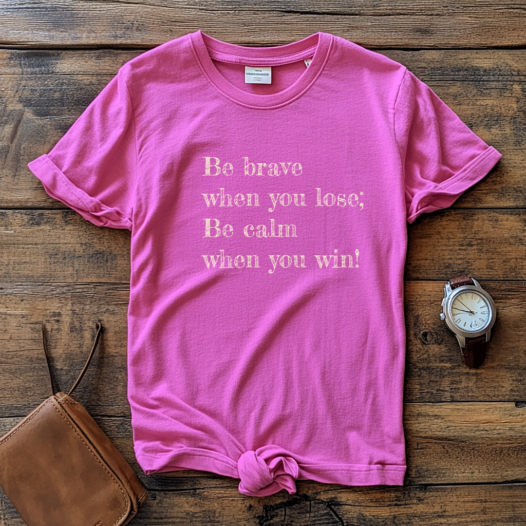 Be Brave When You Lose, Be Calm When You Win - Inspirational Quote T-Shirt