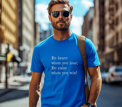 Be Brave When You Lose, Be Calm When You Win - Inspirational Quote T-Shirt