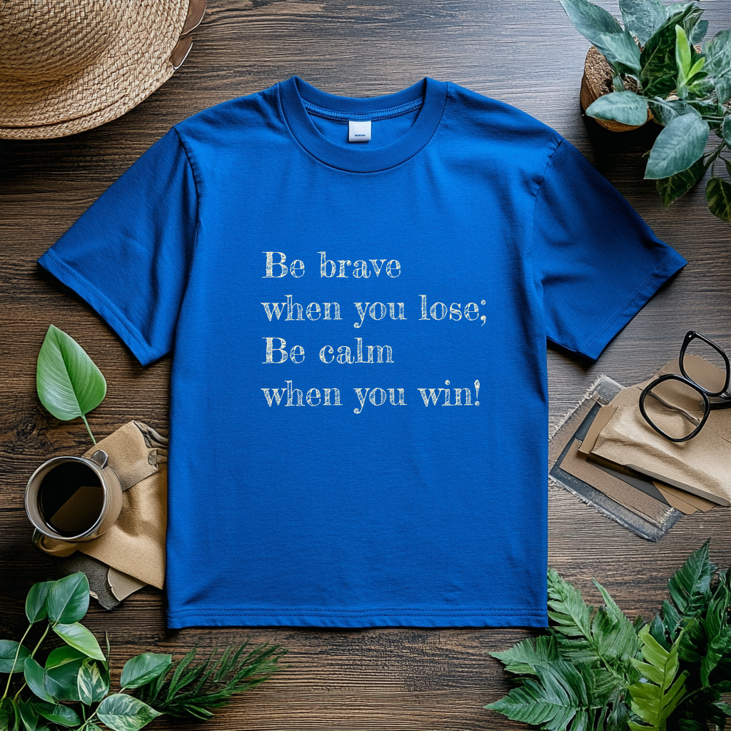 Be Brave When You Lose, Be Calm When You Win - Inspirational Quote T-Shirt