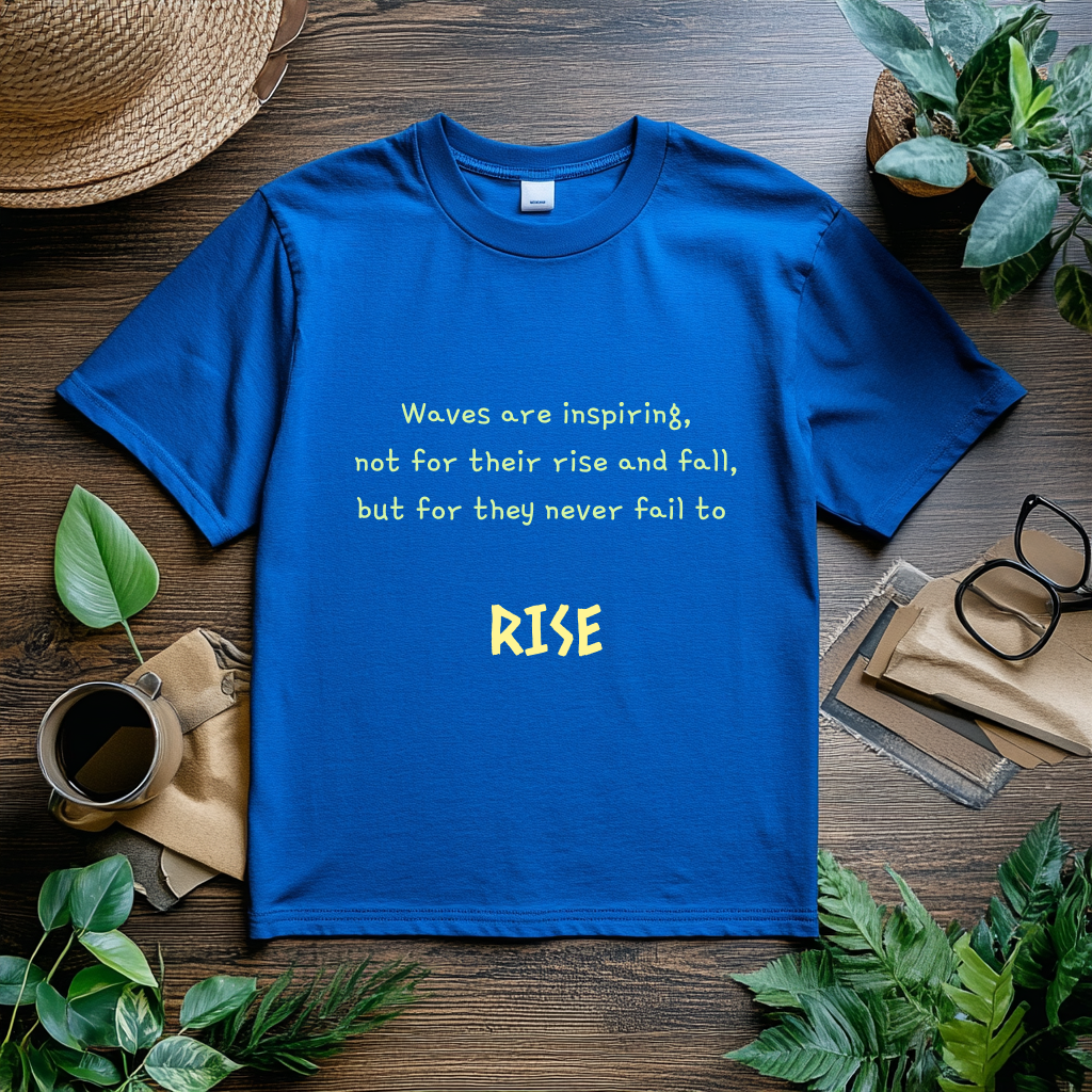 Inspirational Wave Quote T-Shirt | Ocean Motivation Tee | Rise and Fall Quote Shirt | Beach Life Tshirt | Surf Gift